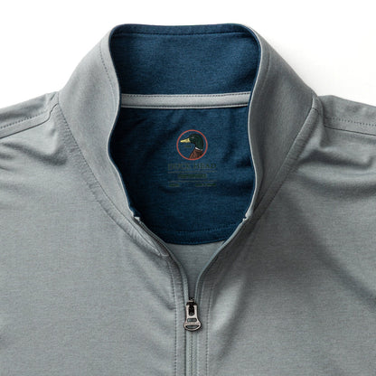 Duck Head Long Drive Performance 1/4 Zip Pullover - Quarry Grey Heather