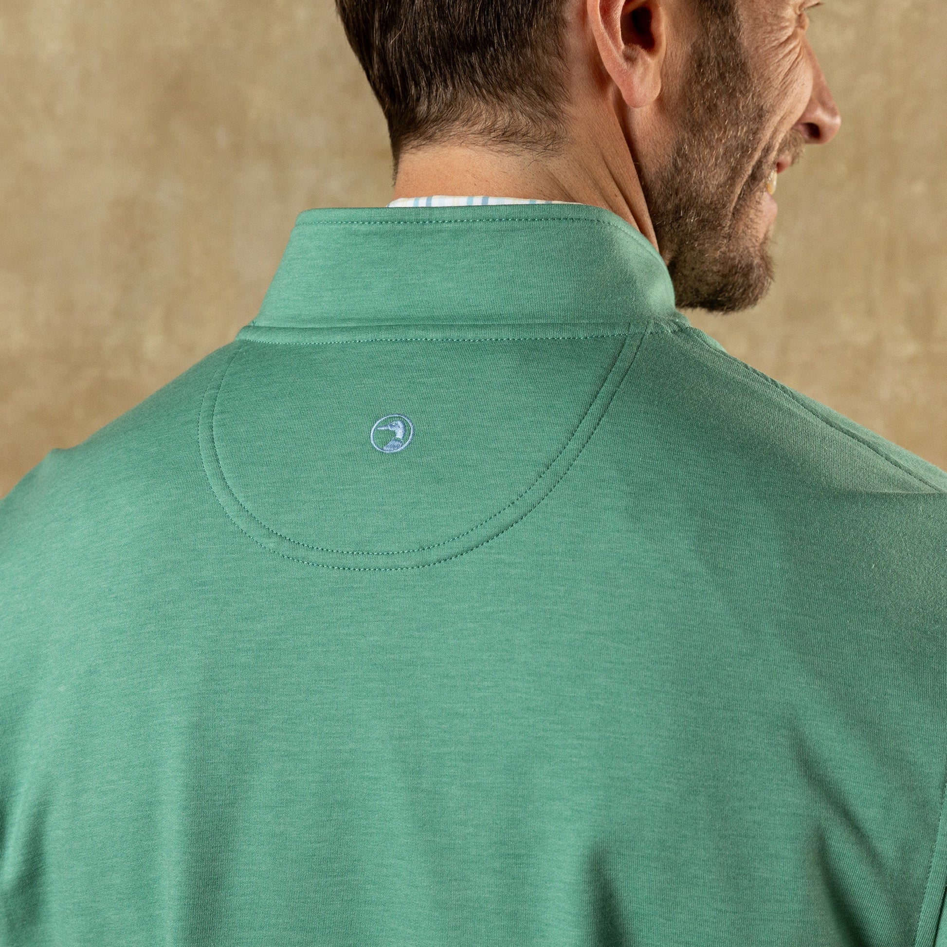 Duck Head Dunmore Performance 1/4 Zip Pullover - Aspen Green Heather