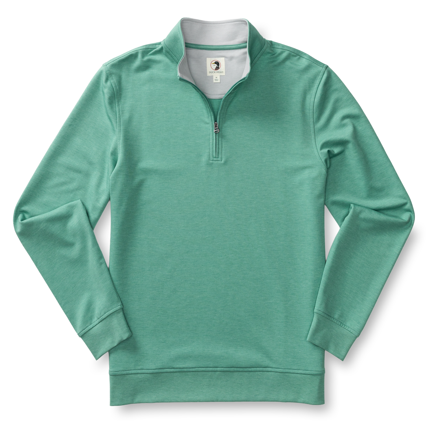 Duck Head Dunmore Performance 1/4 Zip Pullover - Aspen Green Heather