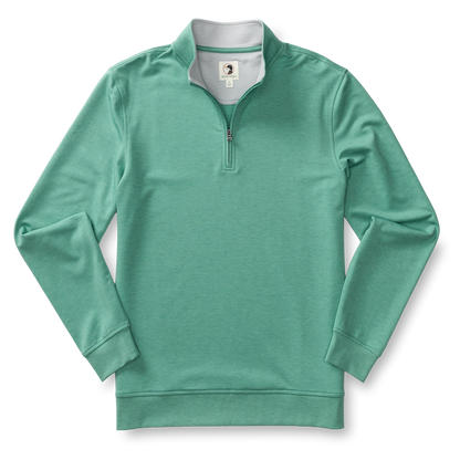 Duck Head Dunmore Performance 1/4 Zip Pullover - Aspen Green Heather