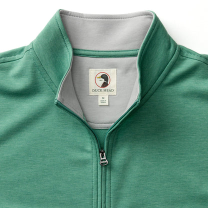 Duck Head Dunmore Performance 1/4 Zip Pullover - Aspen Green Heather