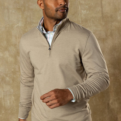 Duck Head Dunmore Performance 1/4 Zip Pullover - Clay Heather