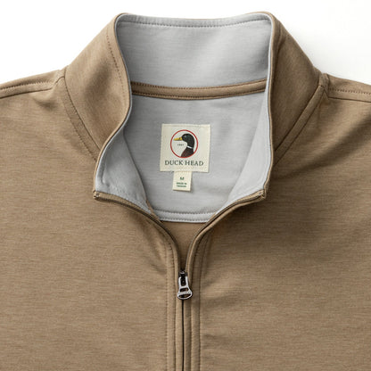 Duck Head Dunmore Performance 1/4 Zip Pullover - Clay Heather