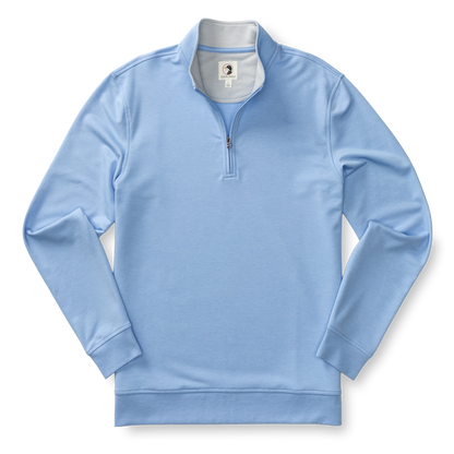 Duck Head Dunmore Performance 1/4 Zip Pullover - Serenity Blue Heather
