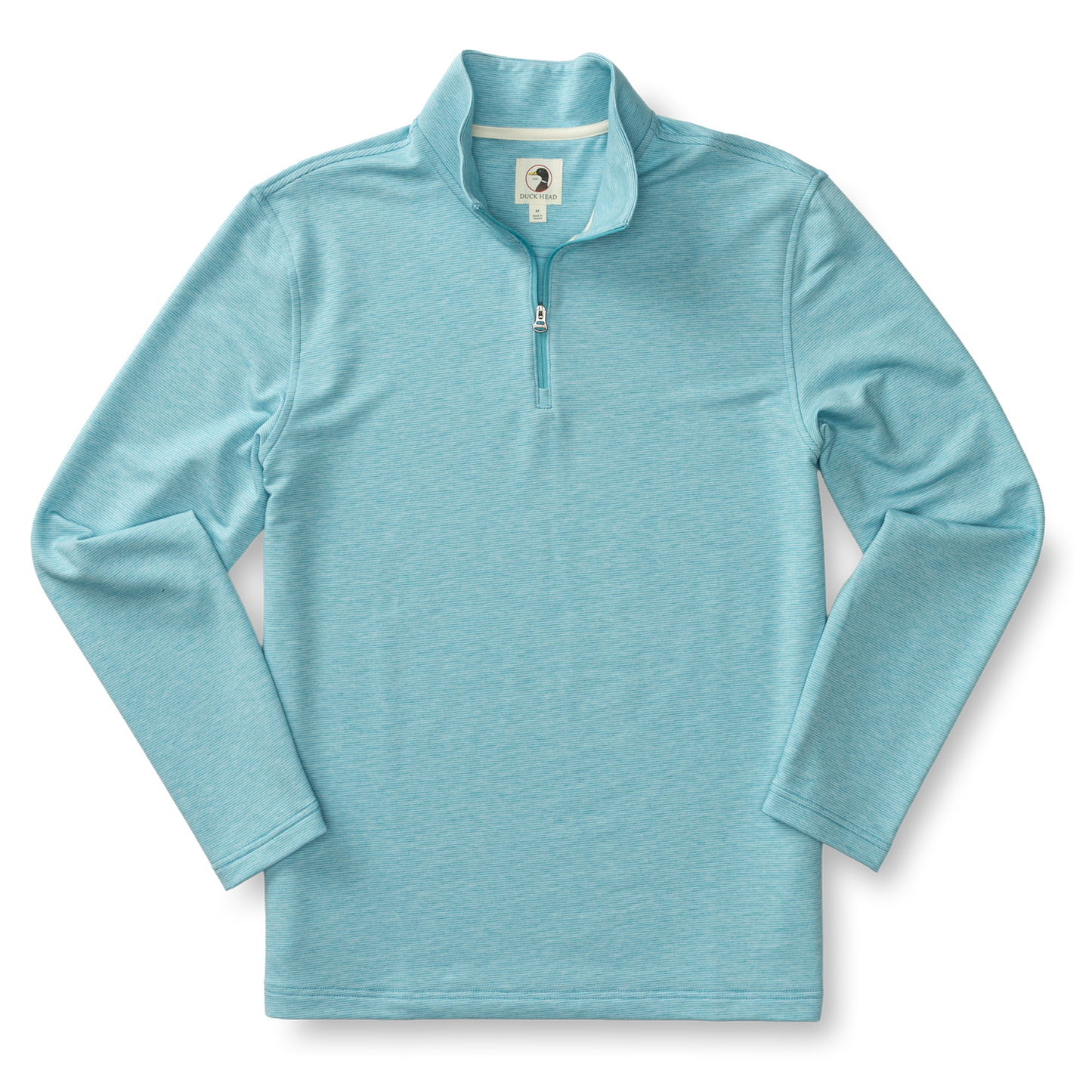 Duck Head Summerford Striped Performance 1/4 Zip Pullover - Lake Blue Heather