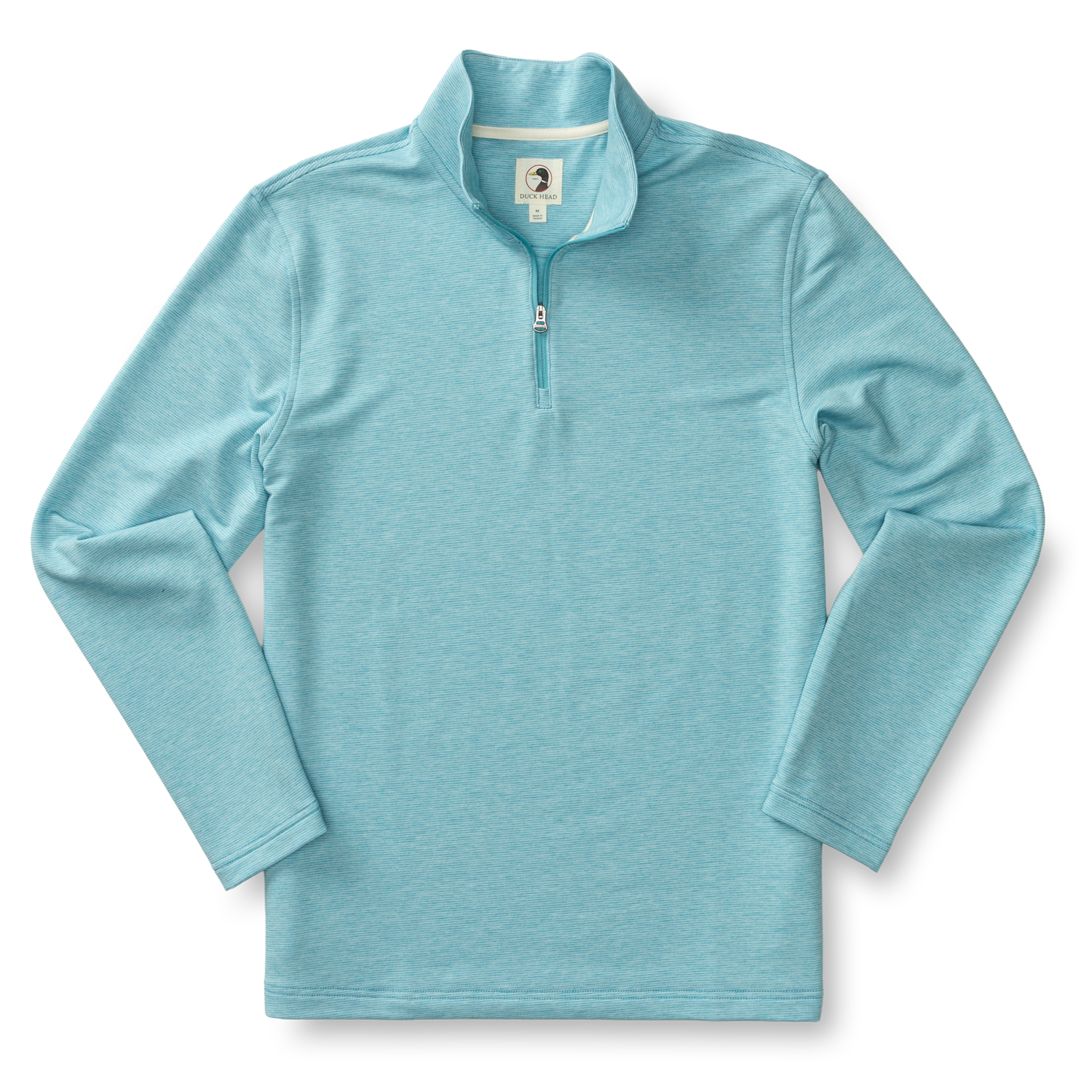 Duck Head Summerford Striped Performance 1/4 Zip Pullover - Lake Blue Heather