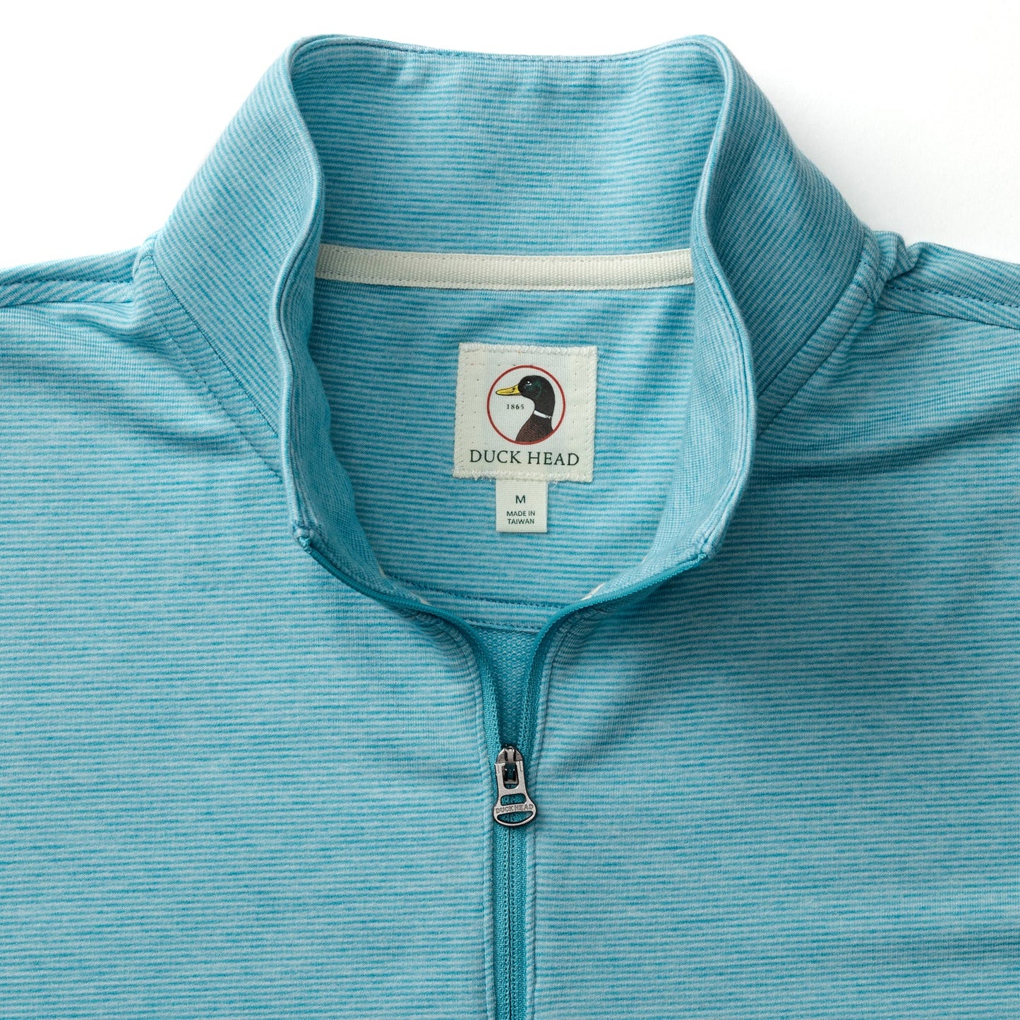 Duck Head Summerford Striped Performance 1/4 Zip Pullover - Lake Blue Heather