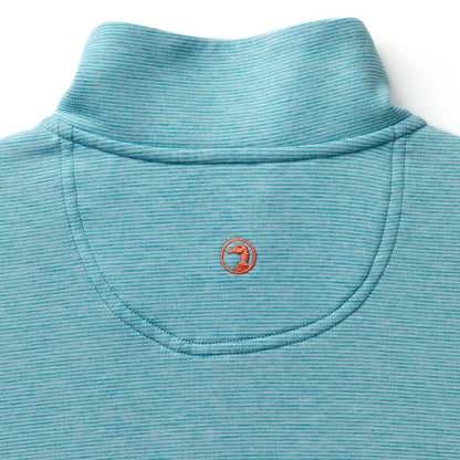 Duck Head Summerford Striped Performance 1/4 Zip Pullover - Lake Blue Heather