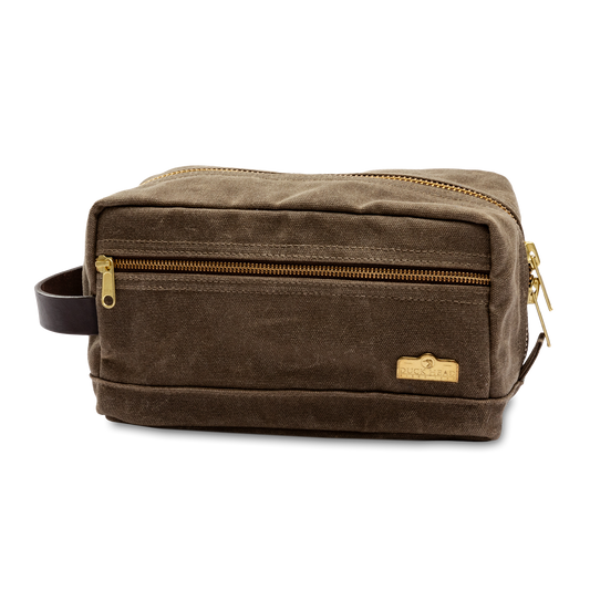 Duck Head Waxed Canvas Dopp Kit - Field Brown