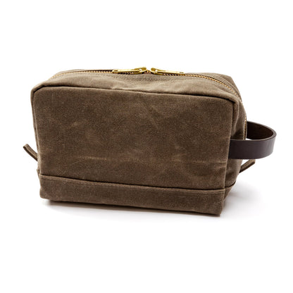 Duck Head Waxed Canvas Dopp Kit - Field Brown