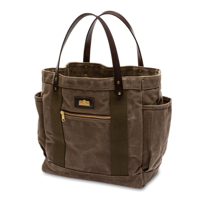 Duck Head Waxed Canvas Tote - Field Brown