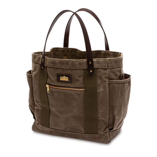 Duck Head Waxed Canvas Tote - Field Brown