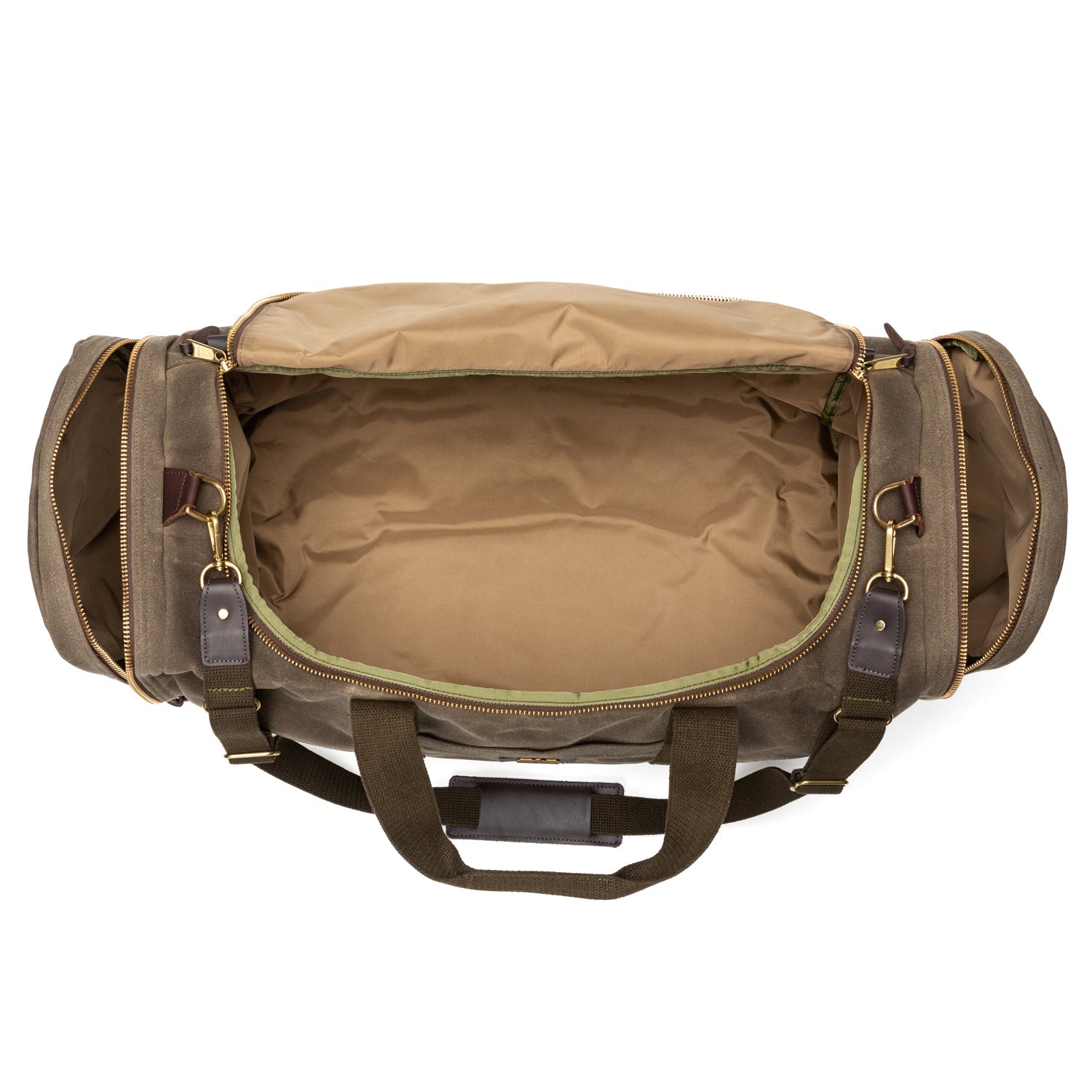 Duck Head Waxed Canvas Long-Hauler Bag - Field Brown