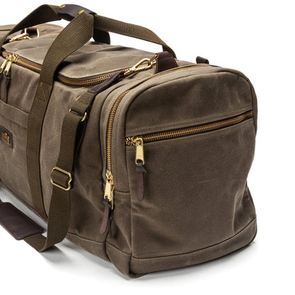 Duck Head Waxed Canvas Long-Hauler Bag - Field Brown