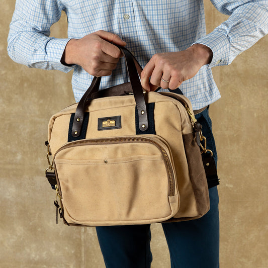 Duck Head Waxed Canvas Laptop Bag - Natural
