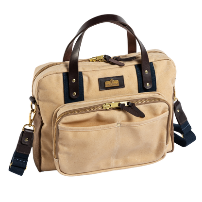 Duck Head Waxed Canvas Laptop Bag - Natural