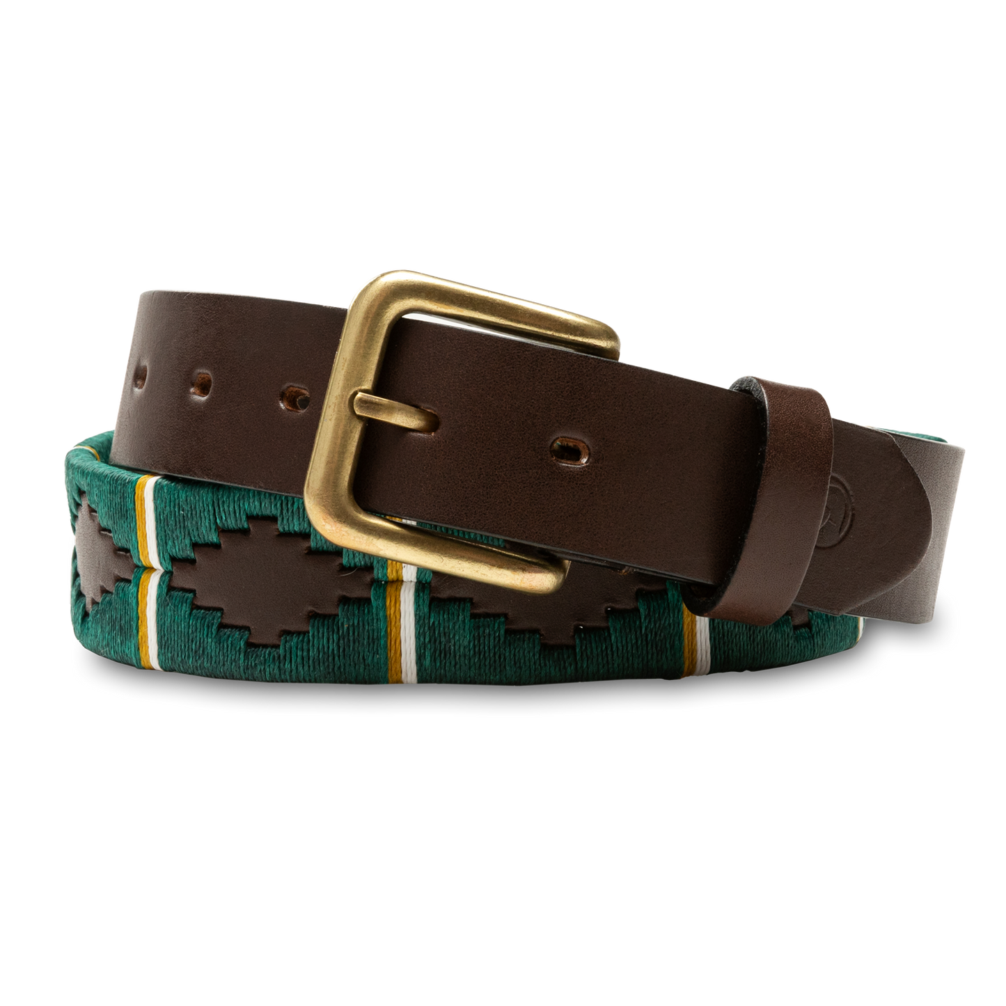 Duck Head Woven Leather Belt - Forest Green