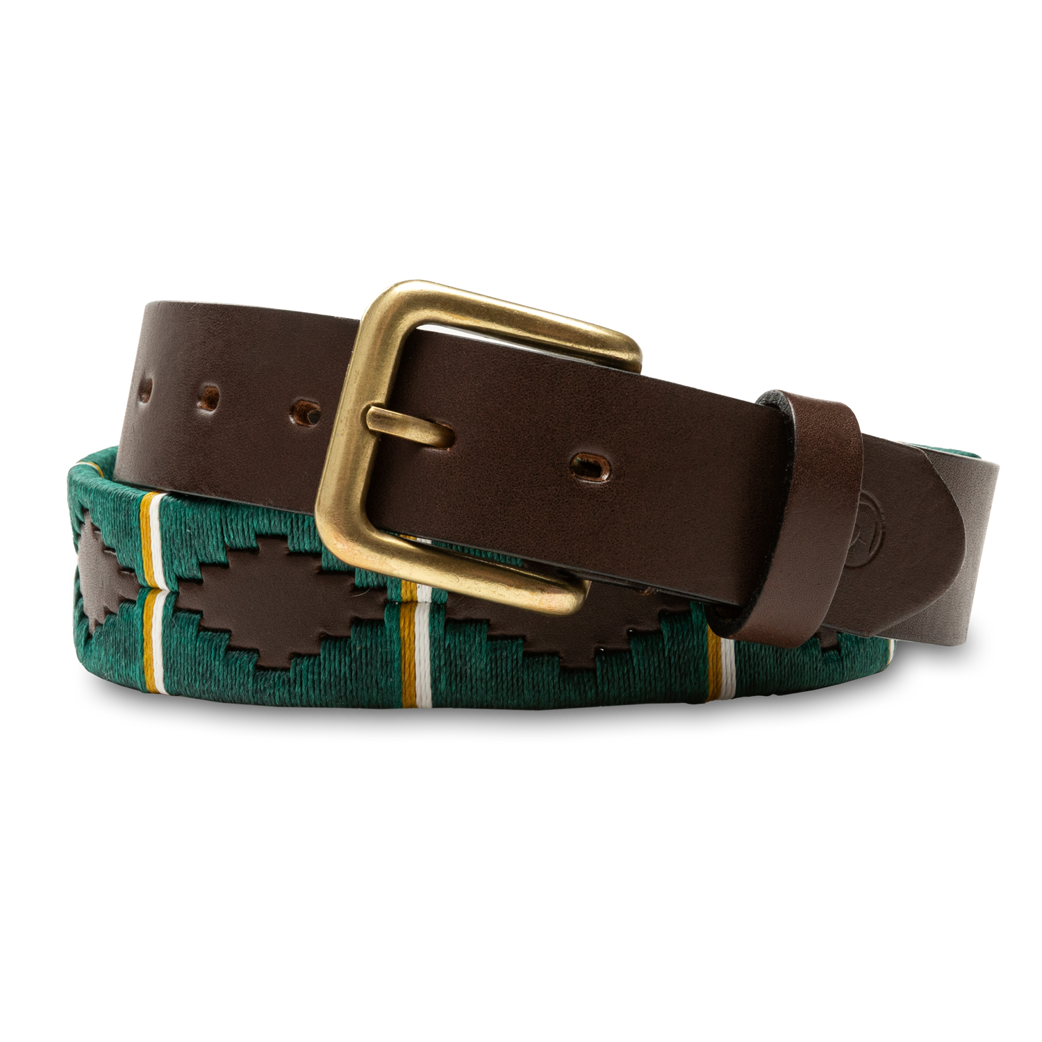 Duck Head Woven Leather Belt - Forest Green