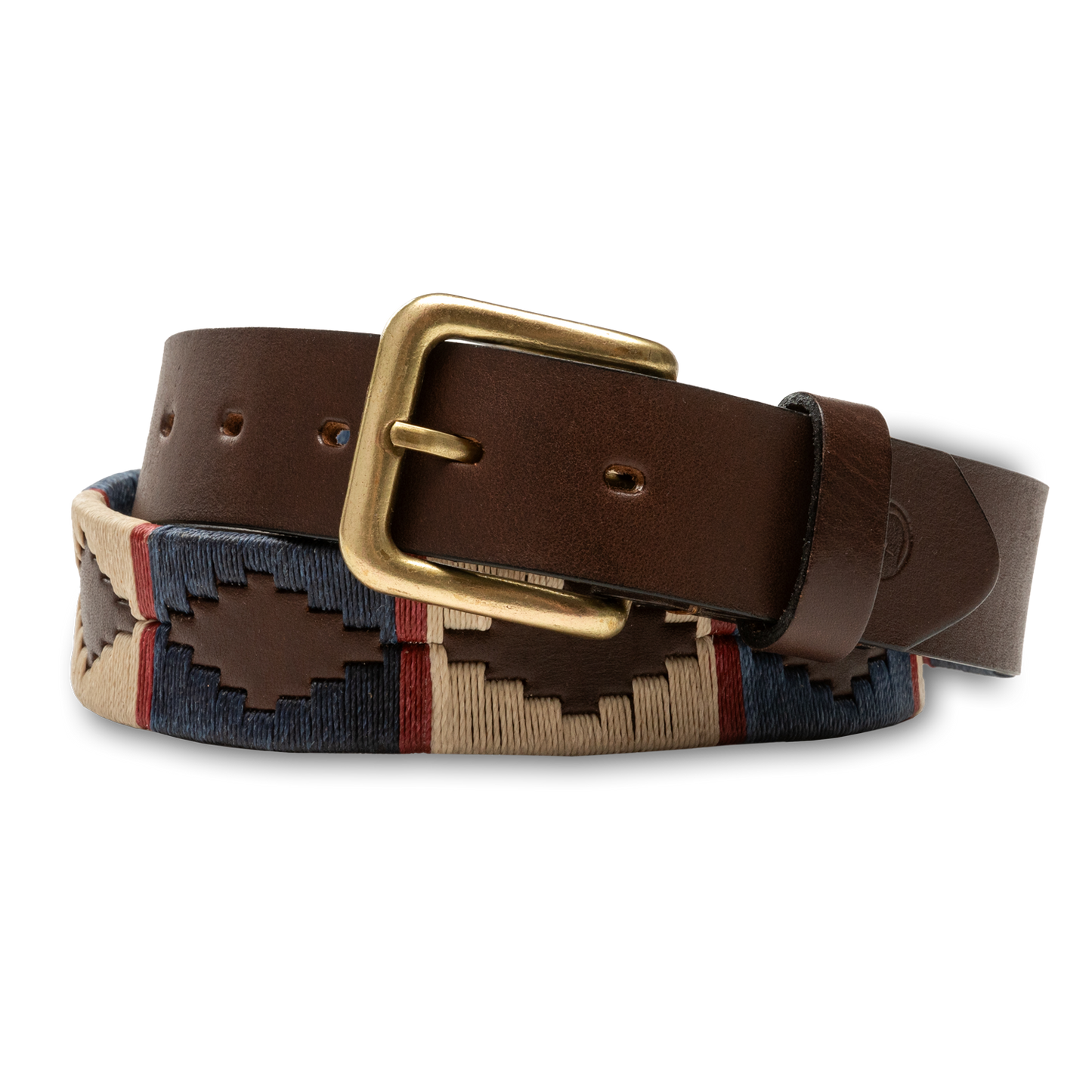 Duck Head Woven Leather Belt - Navy