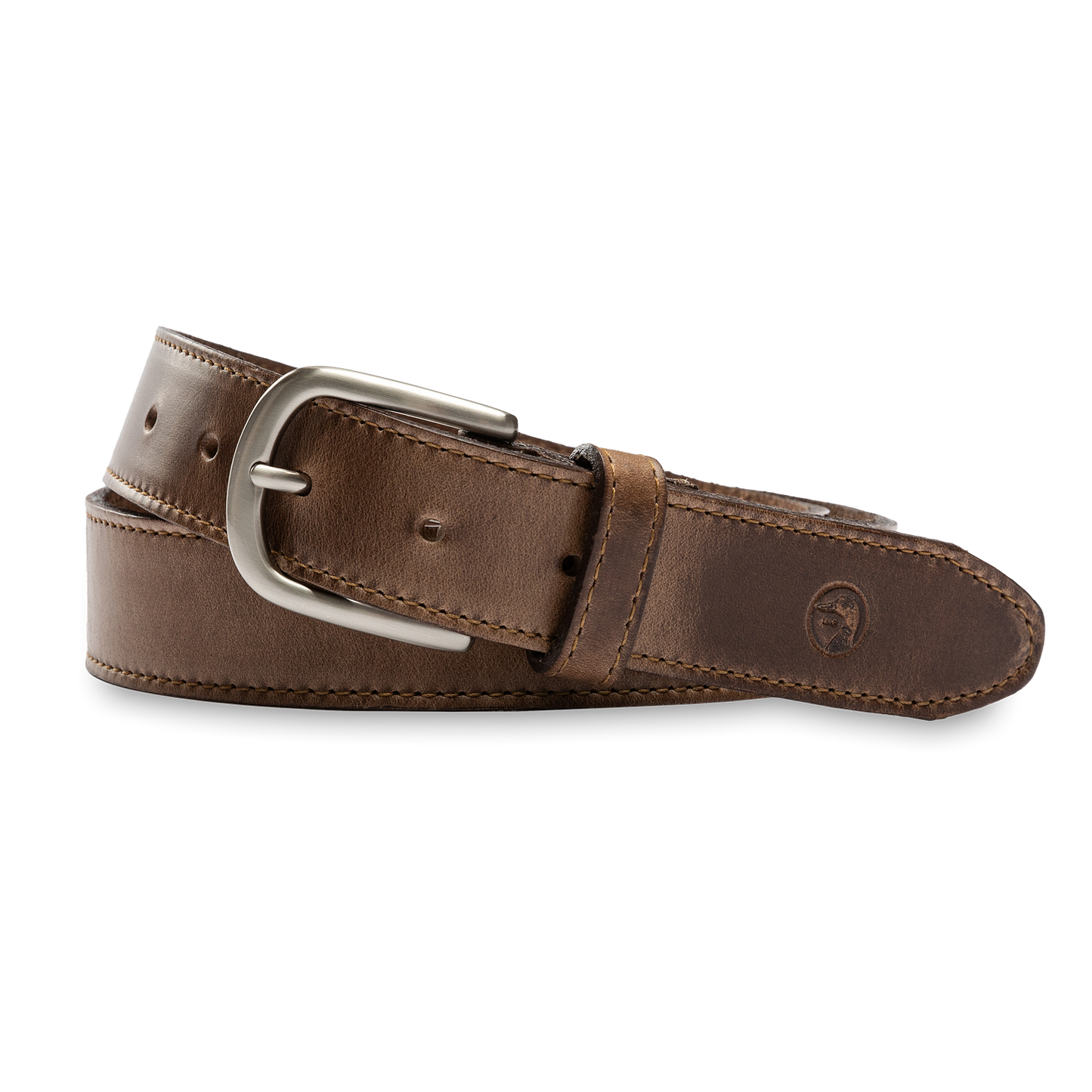 Duck Head Brown Leather Belt - Brown with Nickel Buckle