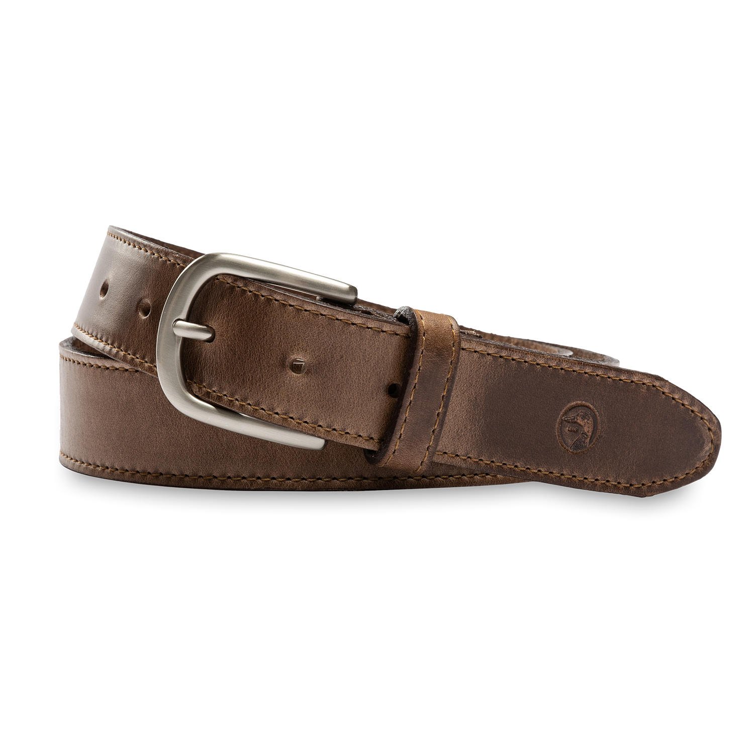 Duck Head Brown Leather Belt - Brown with Nickel Buckle