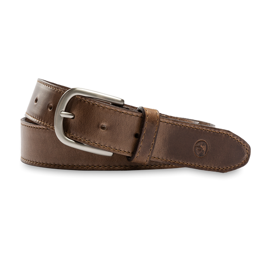 Duck Head Brown Leather Belt - Brown with Nickel Buckle