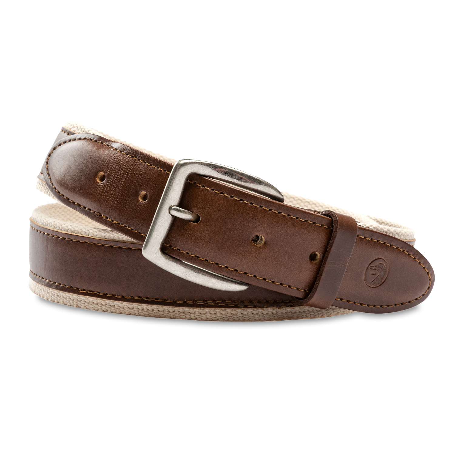 Duck Head Leather Trim Webbed Belt