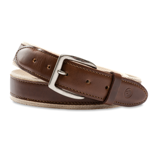 Duck Head Leather Trim Webbed Belt