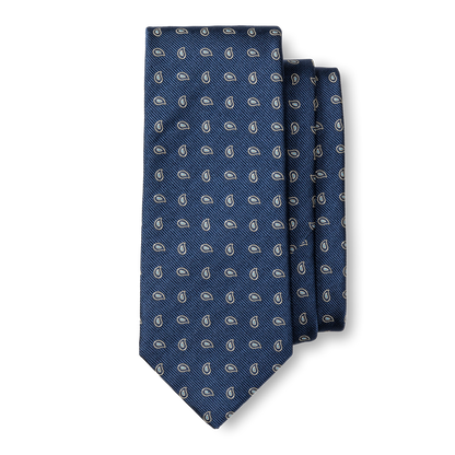 Duck Head Paisley Silk Tie - Varsity Blue