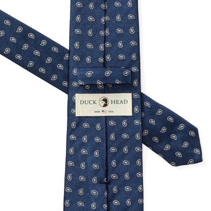 Duck Head Paisley Silk Tie - Varsity Blue