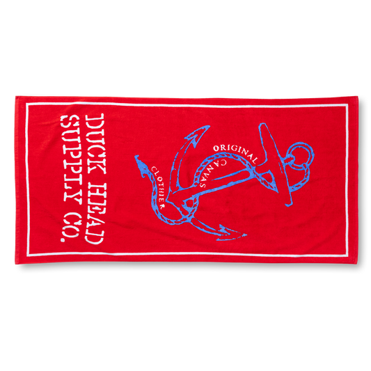 Duck Head Nautical Beach Towel - Classic Red