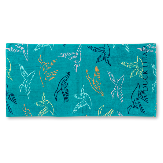 Duck Head Flying Mallard Beach Towel - Lake Blue