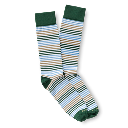 Duck Head Multi Striped Sock - Hunter Green