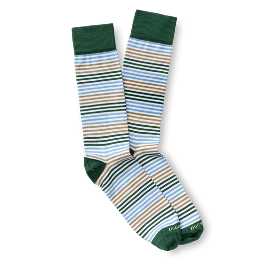 Duck Head Multi Striped Sock - Hunter Green