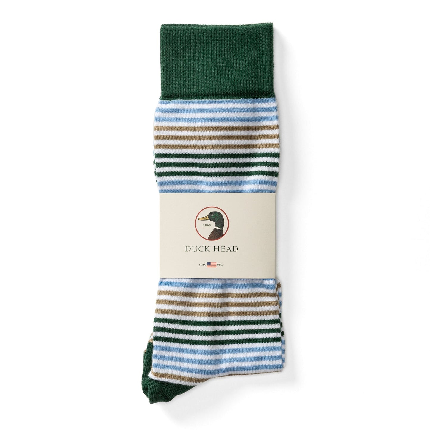 Duck Head Multi Striped Sock - Hunter Green