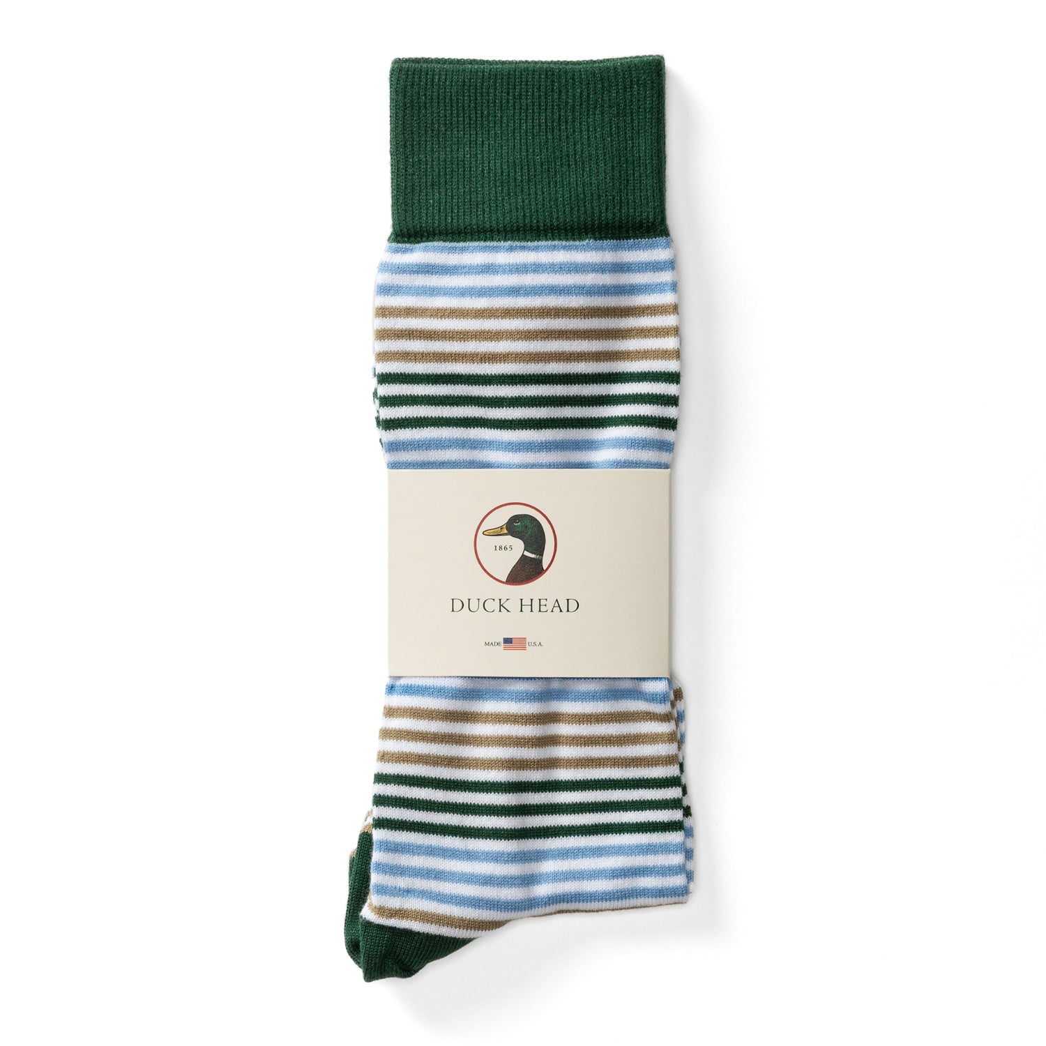 Duck Head Multi Striped Sock - Hunter Green