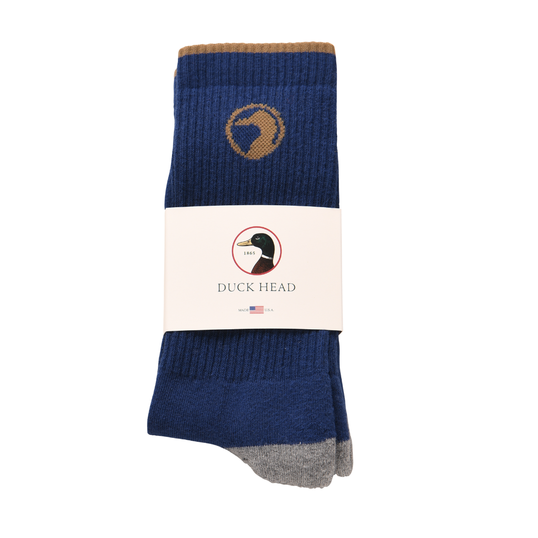 Duck Head Logo Sock - Navy