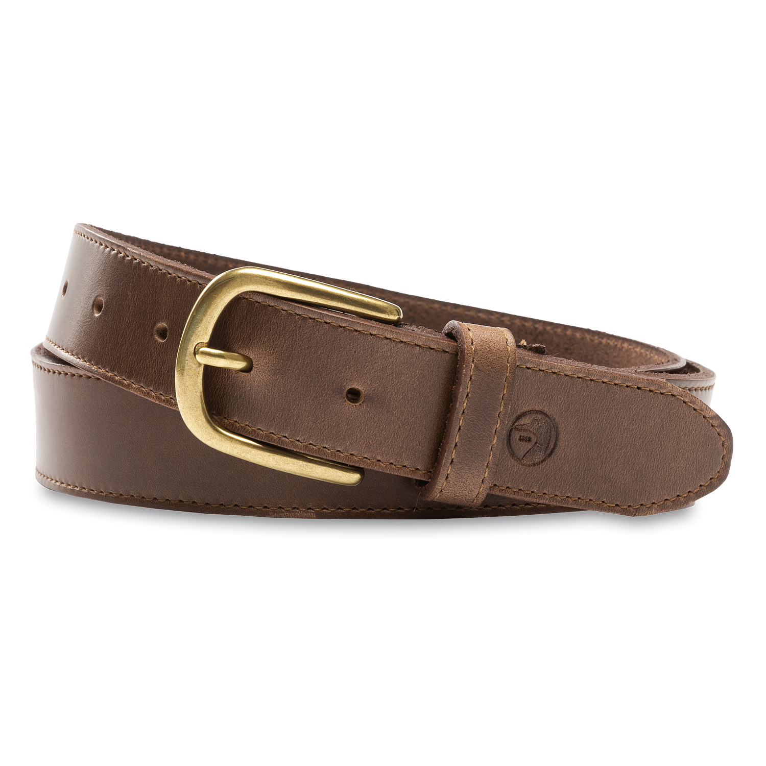 Duck Head Brown Leather Belt - Brown with Brass Buckle