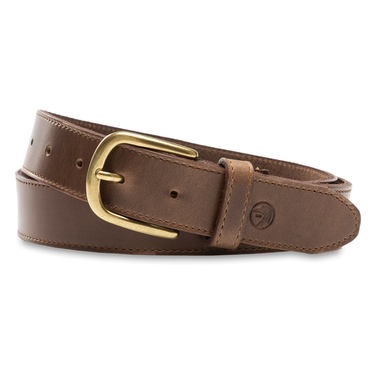 Duck Head Brown Leather Belt - Brown with Brass Buckle