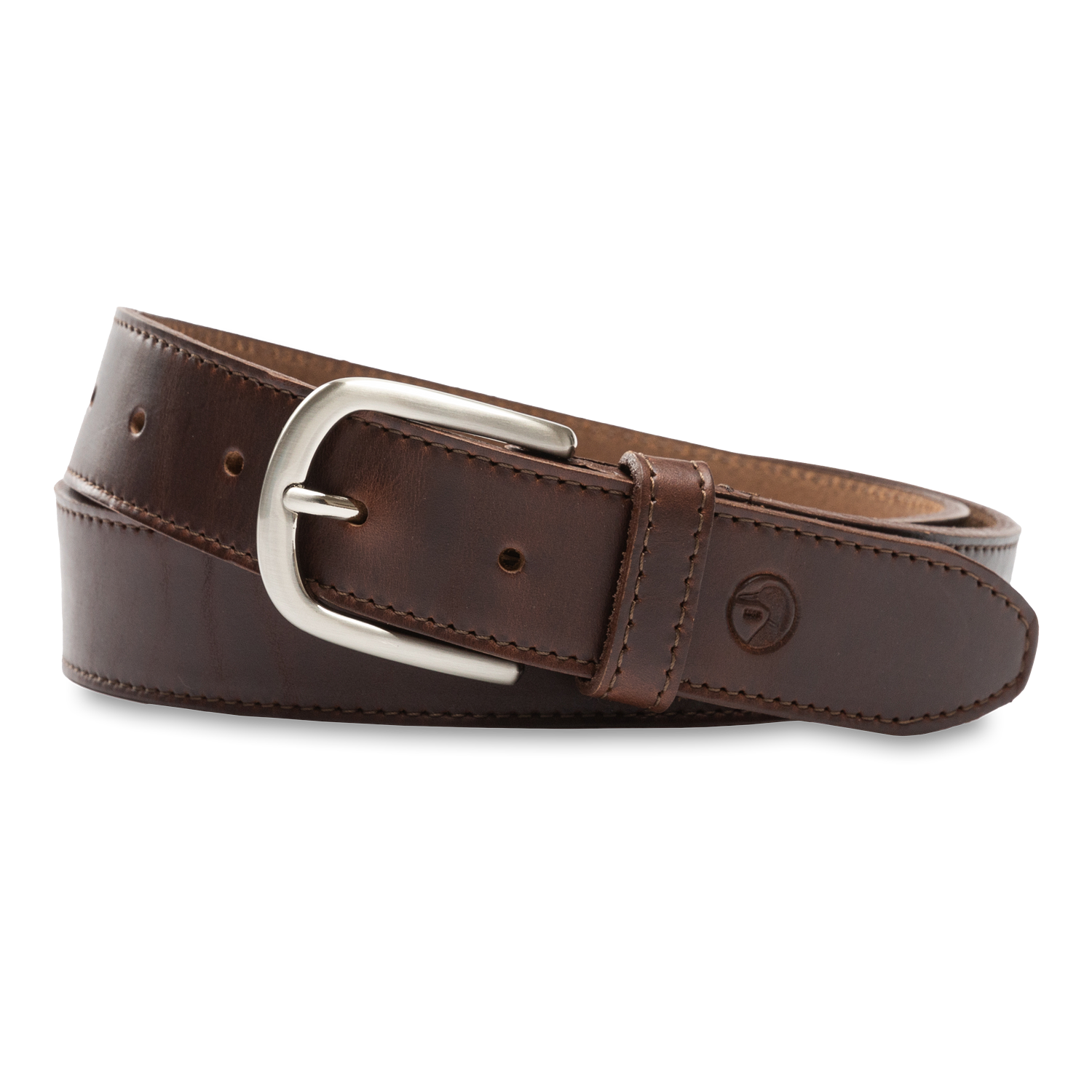 Duck Head Dark Brown Leather Belt - Dark Brown with Nickel Buckle