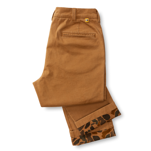 Duck Head Classic Fit Brushed Back Gold School Chino - Dark Amber