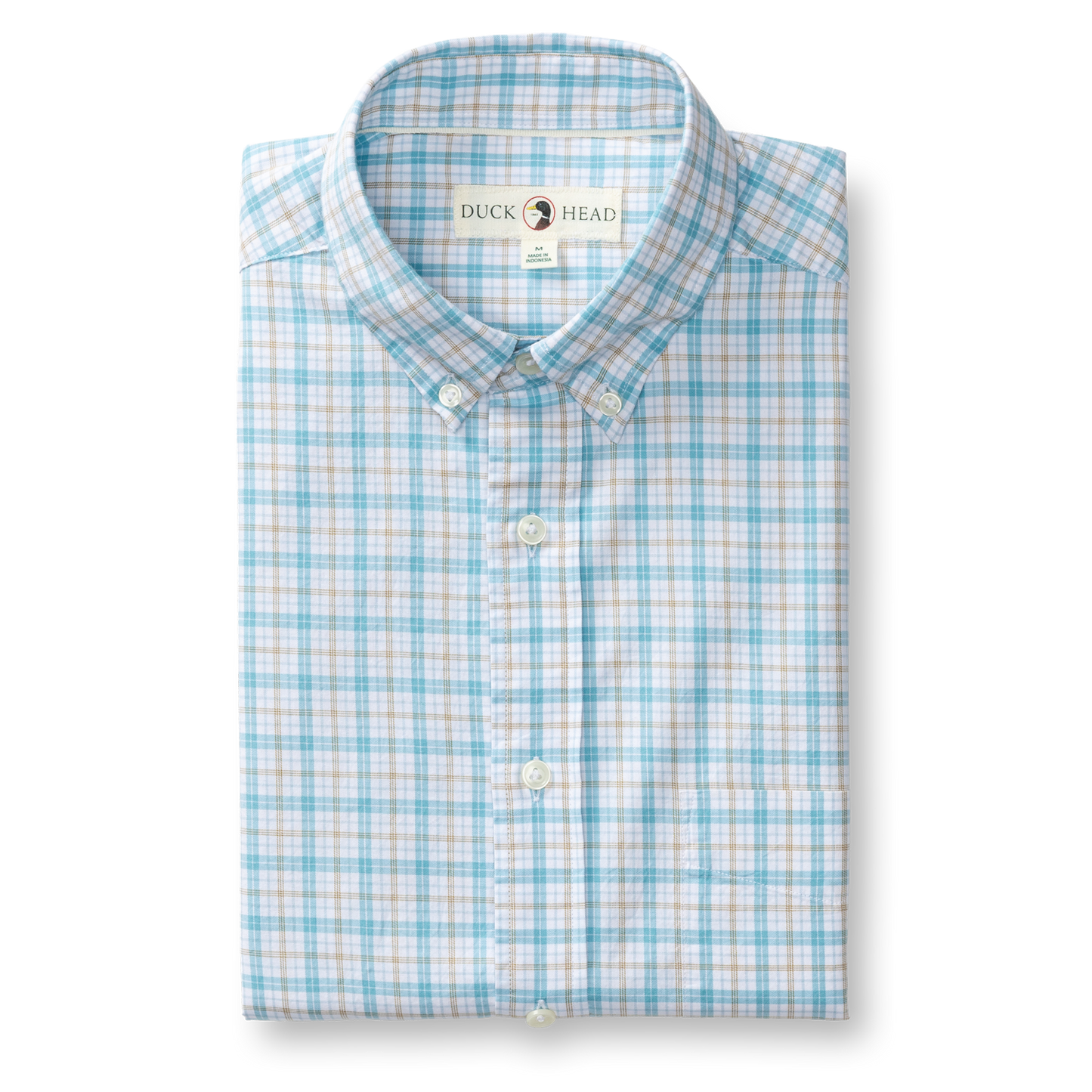 Duck Head Cotton Twill Sport Shirt - York Plaid - Lake Blue