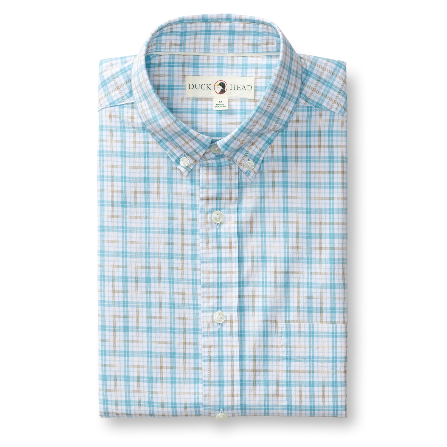 Duck Head Cotton Twill Sport Shirt - York Plaid - Lake Blue