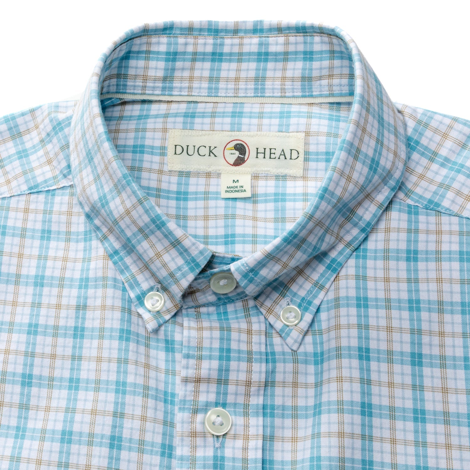 Duck Head Cotton Twill Sport Shirt - York Plaid - Lake Blue