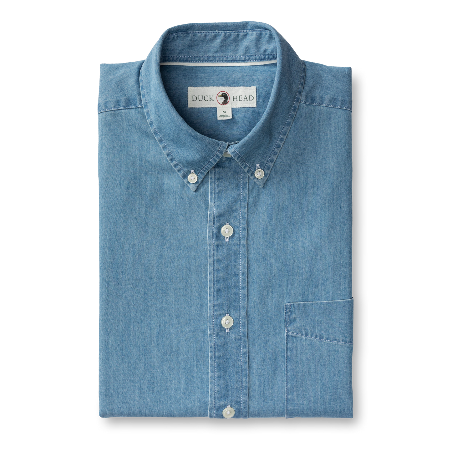 Duck Head Denim Twill Sport Shirt - Dustin Solid - Denim