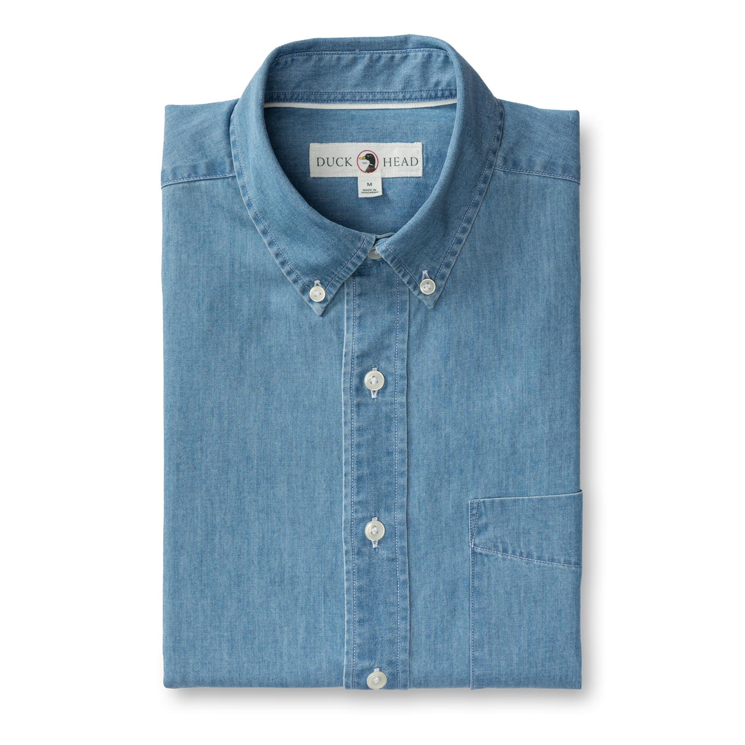 Duck Head Denim Twill Sport Shirt - Dustin Solid - Denim