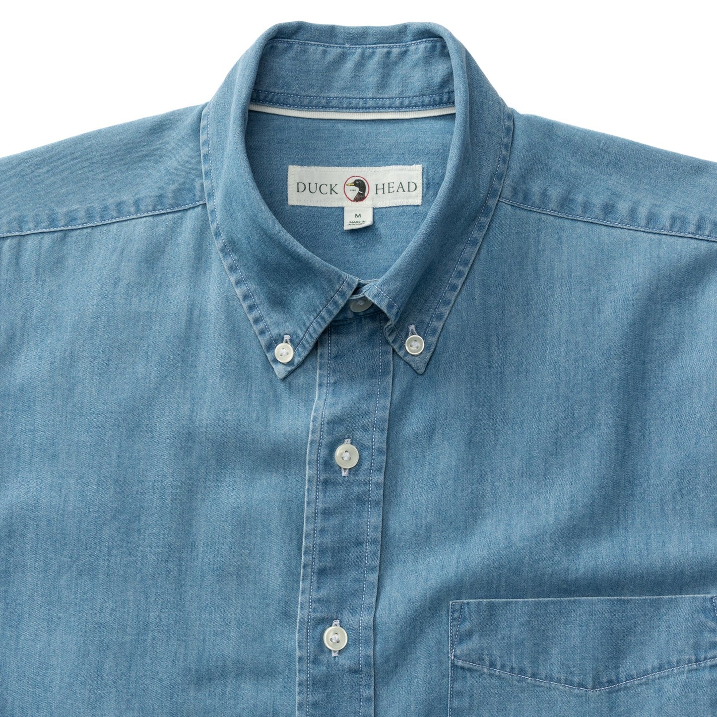 Duck Head Denim Twill Sport Shirt - Dustin Solid - Denim