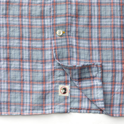 Duck Head Linen Poplin Sport Shirt - Piers Plaid - Sky Blue