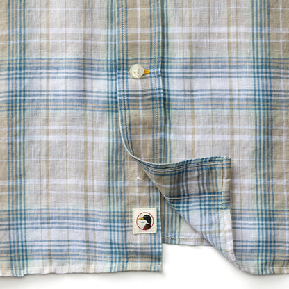 Duck Head Linen Poplin Sport Shirt - Chaplin Plaid - Sandstone