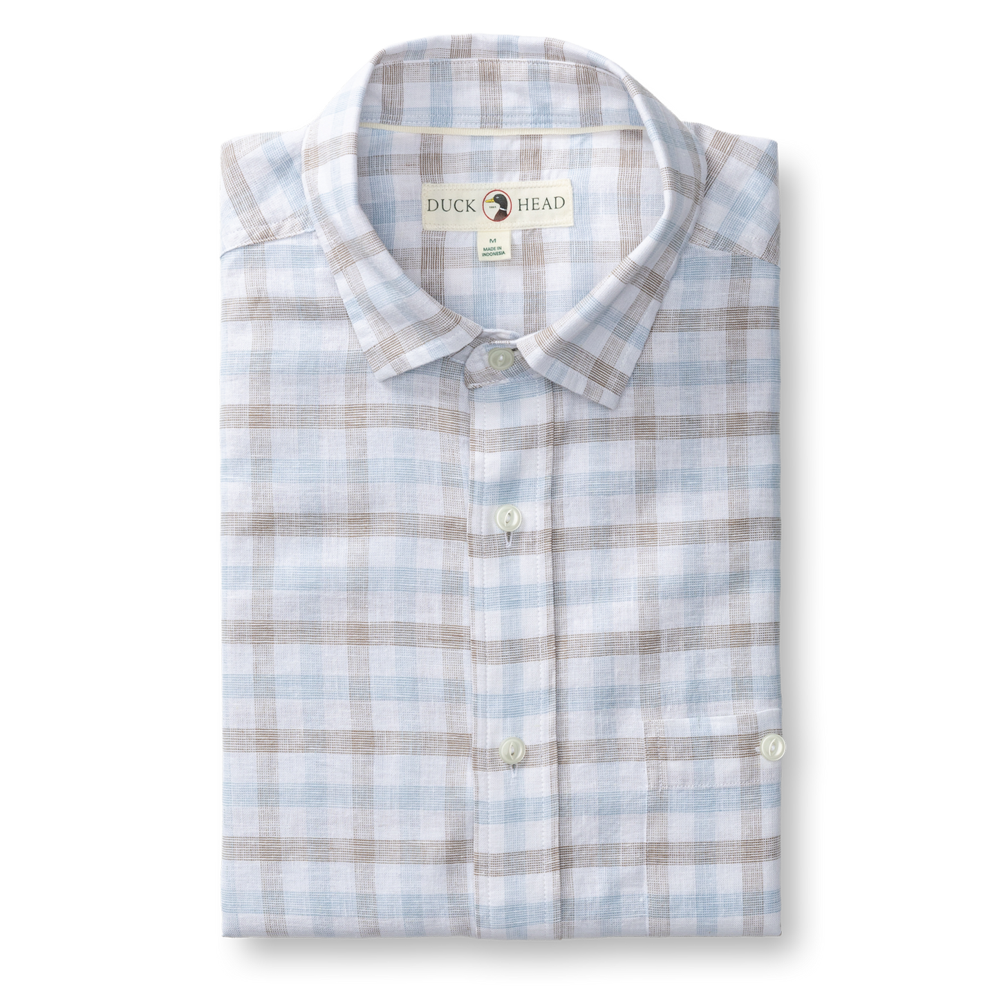 Duck Head Linen Cotton Oxford Sport Shirt - Norwood Plaid - Clay